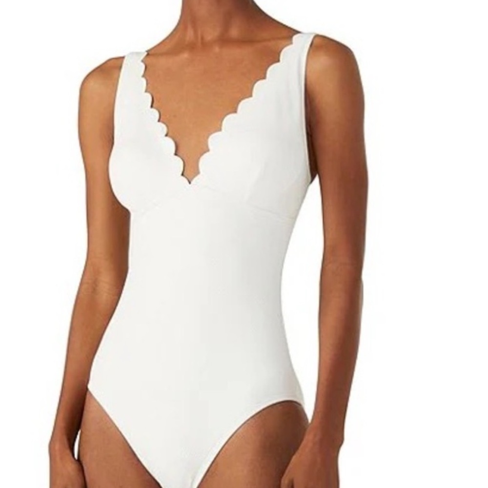 Kate Spade Ivory Scalloped one piece swimsuit